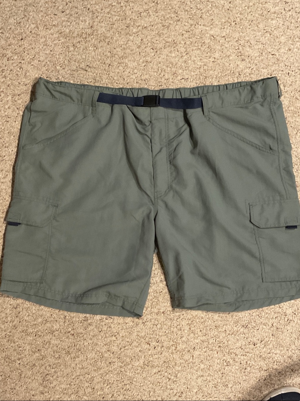 Lands' End Men's Olive Green Belted Cargo Shorts - Size 4XLT (Big & Tall)